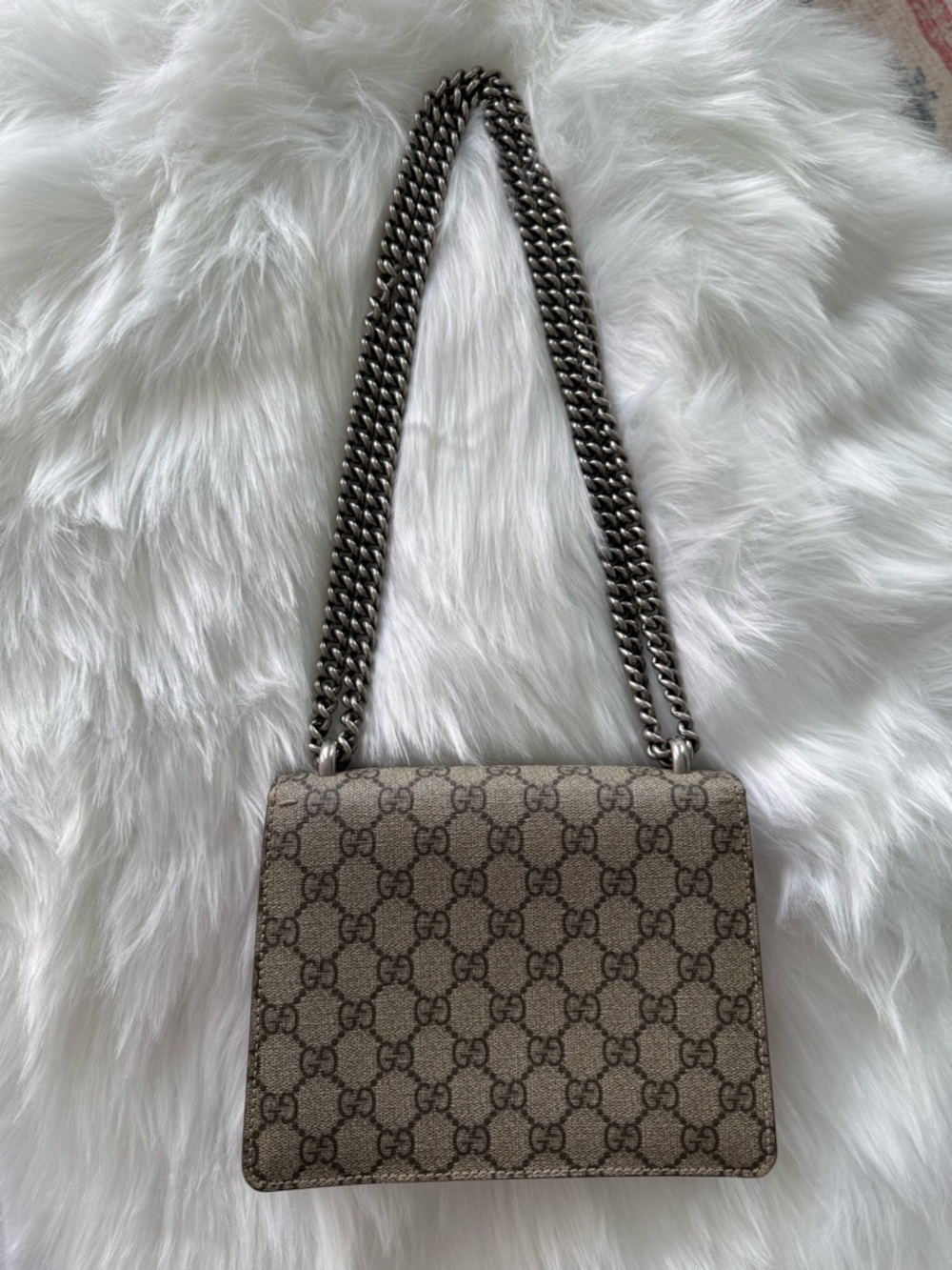 Gucci: GG Canvas and Red Suede Mini Dionysus Shoulder Bag AUTHENTIC - Picture 2 of 16